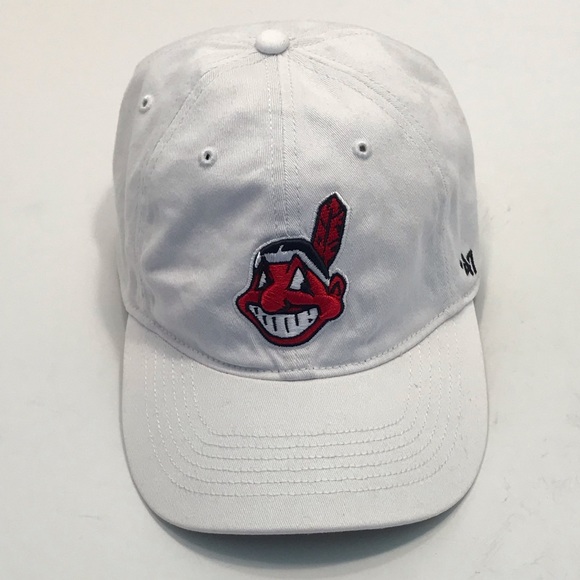 white cleveland indians hat